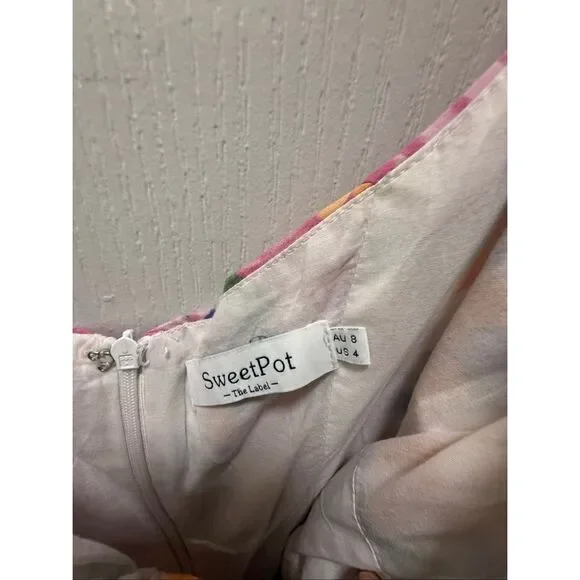 Sweet Pot sage And Paige New Bloom Mini Dress Pink Multi Size 4 - Picture 9 of 9